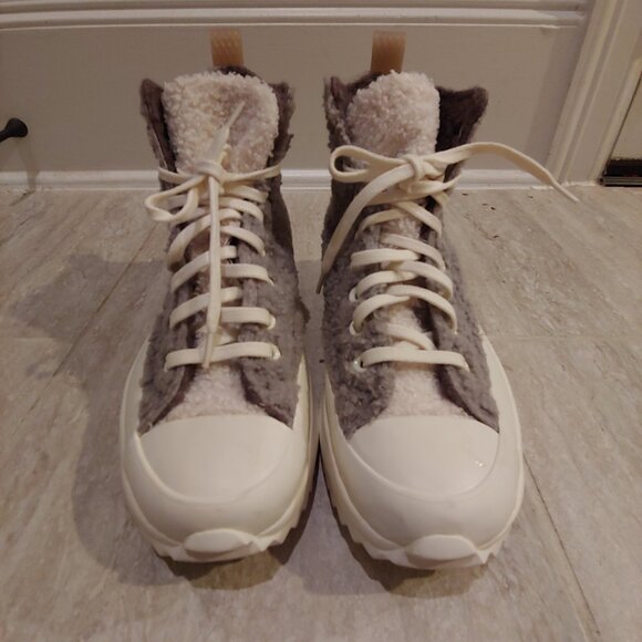 Converse Run Star Hike High Sherpa Vapor Platform W 10 M 8.5 Hi Top Sneakers - Picture 9 of 9